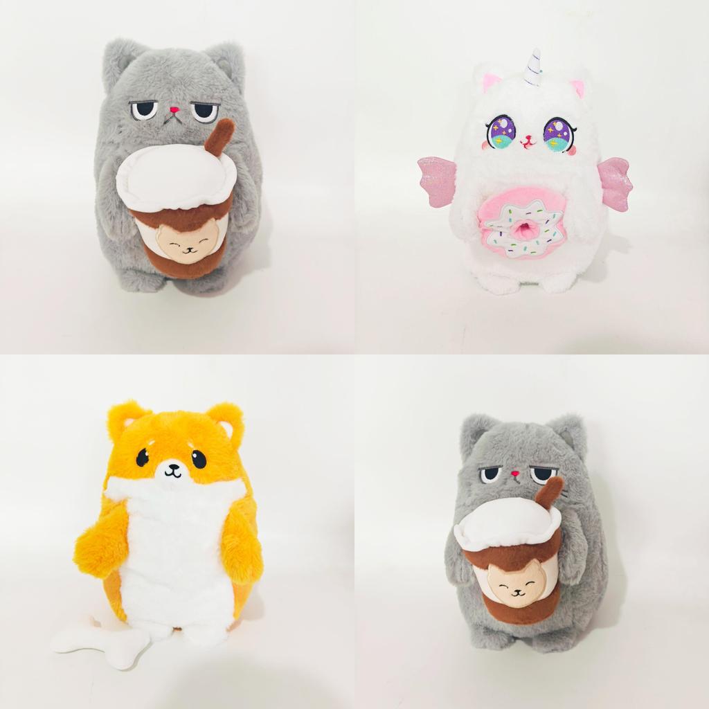 Melancholic Cat Plush Toy With Soft Short Plush For Kids And Collectors