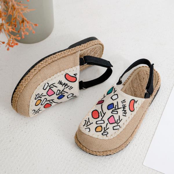 Fashion Spring Shoes Sandals Woman Heel Original 2025 Summer Two Weare Anti-Skid Retro Girls New Scandals Slipper Slides 2025 Summer Fem