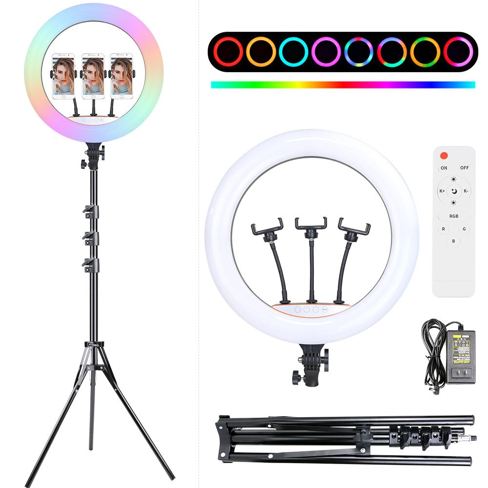 18/13 Inch LED Ring Light Dimmable Selfie Lamp Stand Phone Holder For Video Live Profissional Photography Lighting