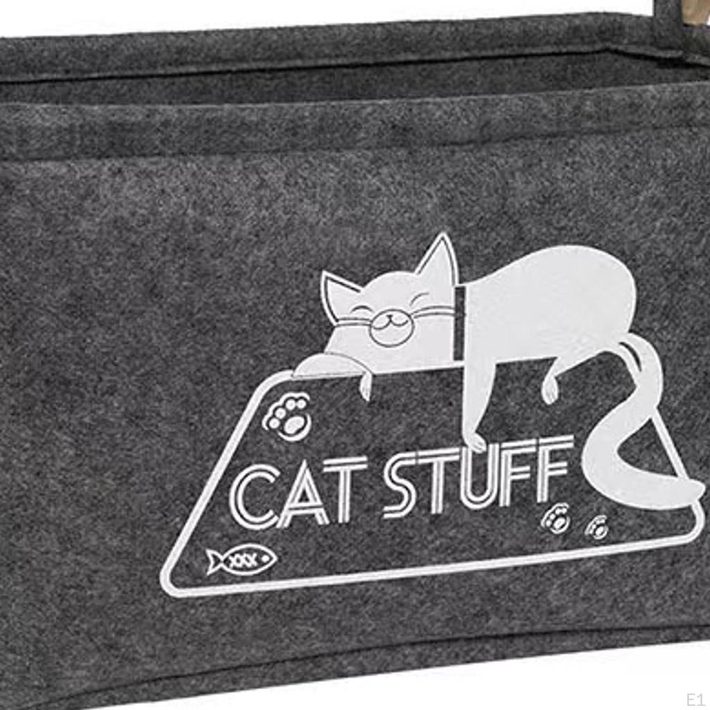 Köpek Oyuncak Düzenleyici Kutusu Keçe Evcil Hayvan Kutuları Sepet Kulplu Büyük Kapasiteli Yavru Eşyaları için