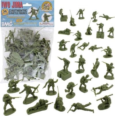 Bmc Ww2 Iwo Jima Us Marines Plastic Army Men 36 American Soldier Figures Green Od Green