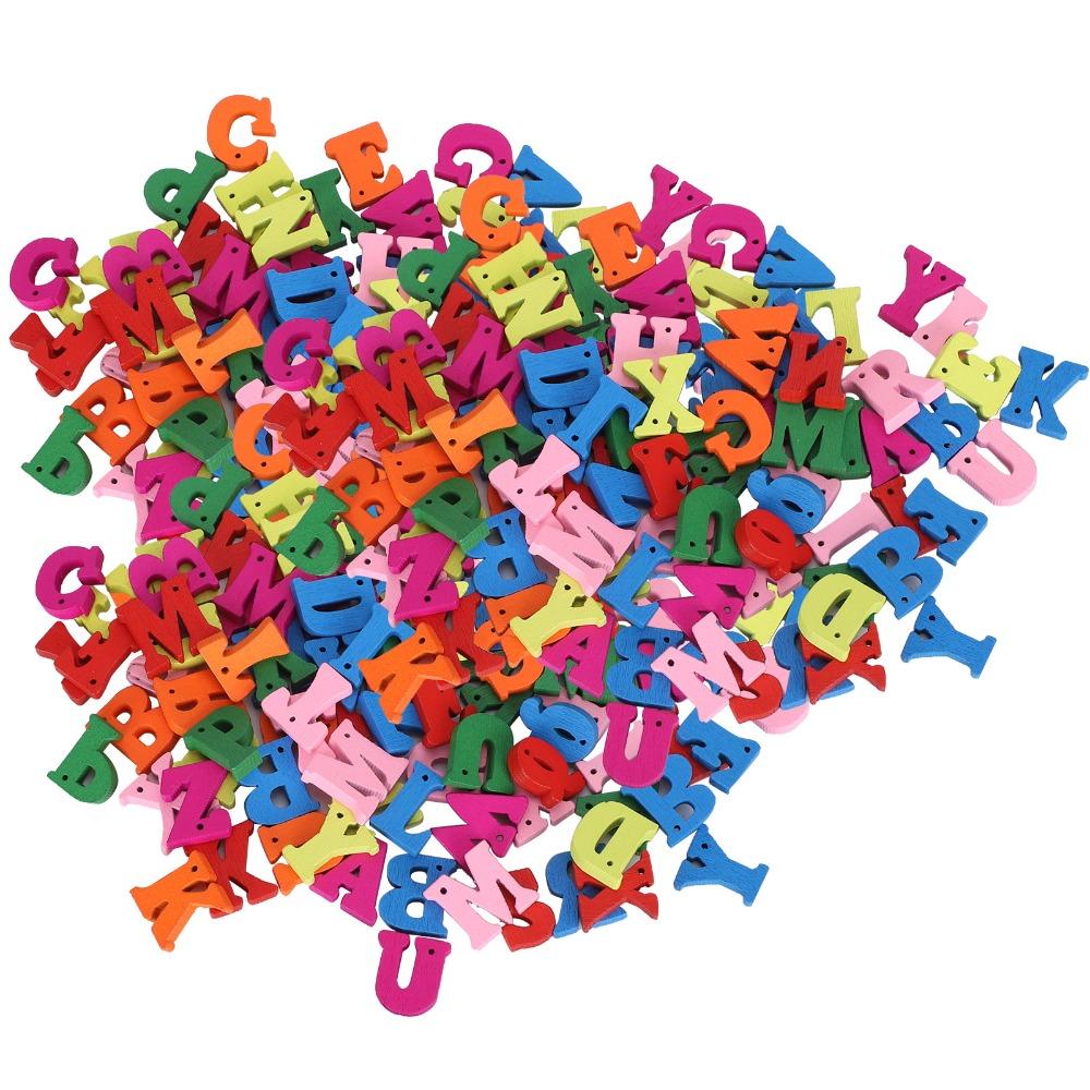 300pcs Mixed Colors Wooden Alphabet Assorted Colored Wooden Craft Letters Wedding Decor