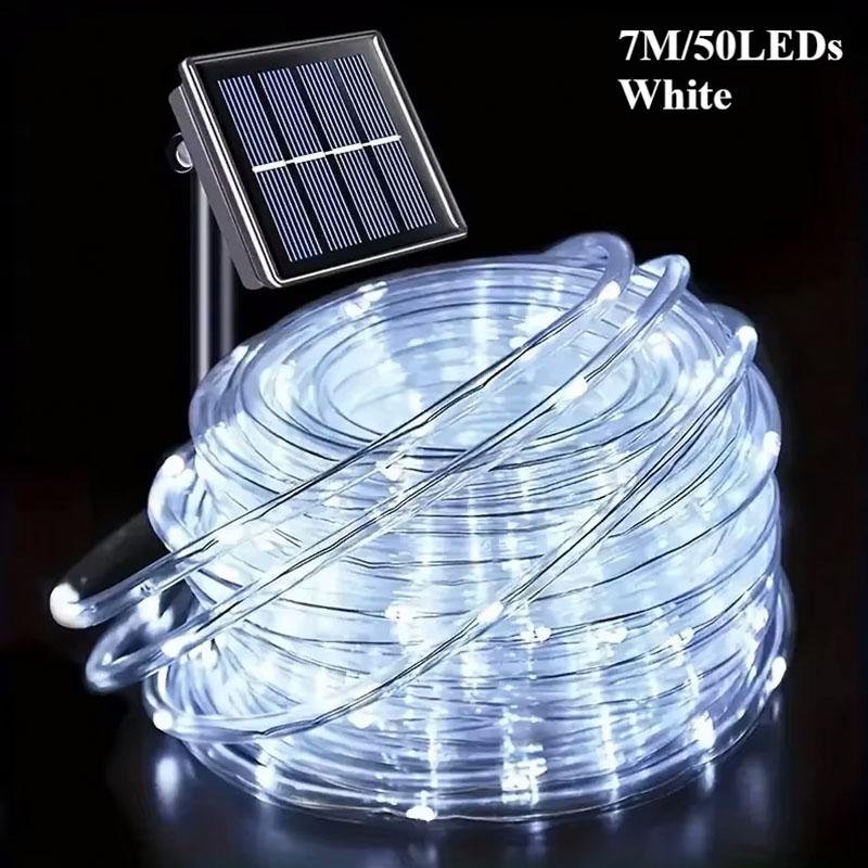 LED Solar String Light Outdoor Garden Lawn Lamp 7M/12M Waterproof Tube Rope Lights Strings Christmas Tree Yard Fence Decor Lamp