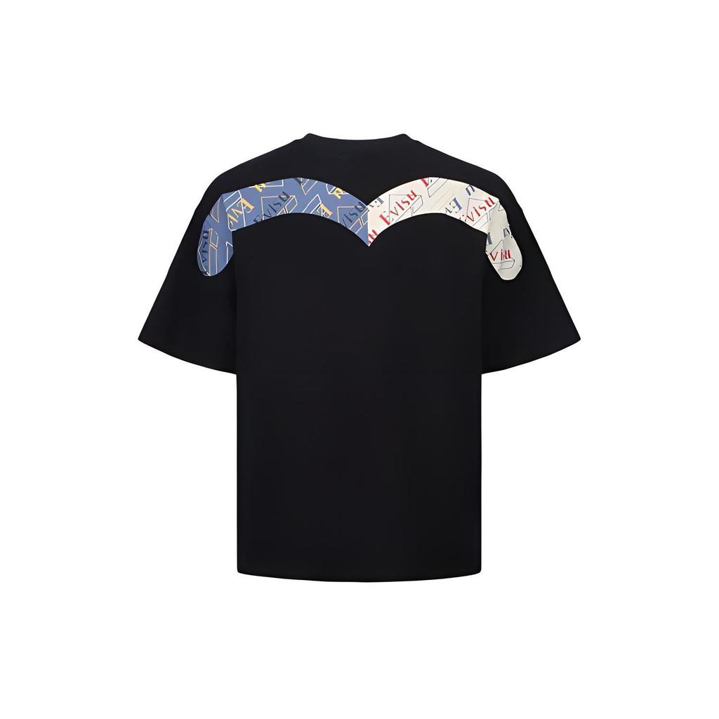 Evisu Logo Color Block Large M Print T-Shirt Men Tops Black 2EAHTM1TS346LFCT