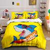 Cool Shark with Surfboard Design Bedding Duvet Cover Set Duvet Cover Pillowcases  (1*Duvet Cover 2*Pillowcases, Without Duvet Insert)