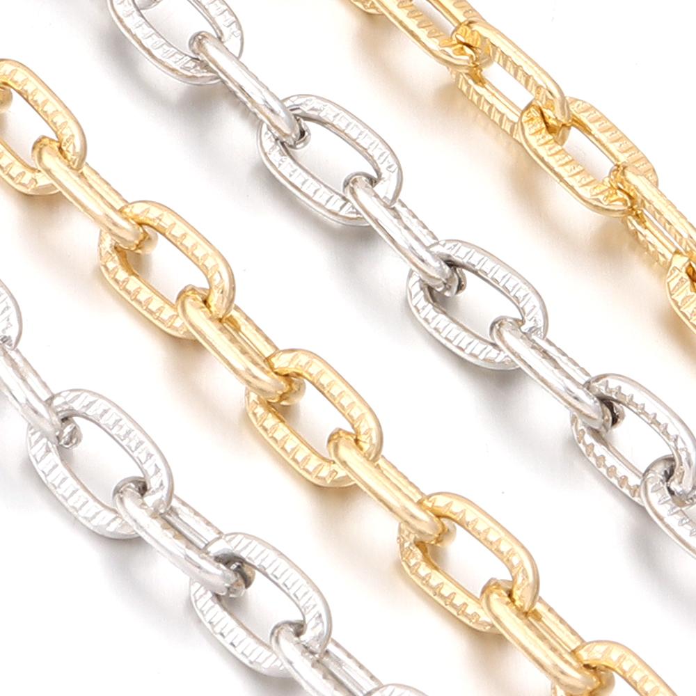 5Yards/Roll Aluminum Chains Gold Silver Color Twisted Link Chains For Jewelry Making DIY Necklace Bracelets Accessories Findings