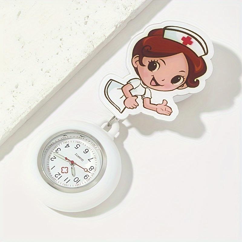 Adorable Cartoon Nurse Watch - Stretchable Rechargeable Watch with Rubber Strap, Quartz Movement, Perfect for Medical Nurse