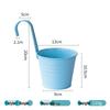 Hanging Tin Flower Pot with Detachable Hook for Courtyard or Fence