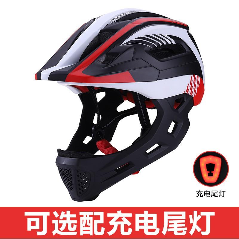 Adjustable Removable Kids Cycling Helmet Skateboard Scooter Balance Bike Safety Protective Gear Full Coverage Black-Red - No Light