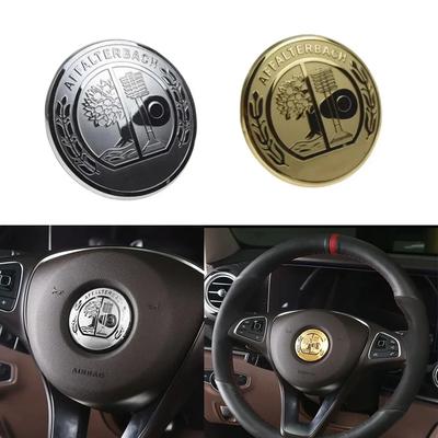 3D 52mm Silver/Gold Car Steering Wheel Emblem Badge Sticker for  W463 W205 W177 W212 W246 W169 G63 GLC GLE AMG Sticker