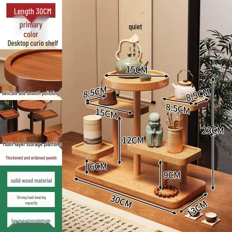 Solid Wood Tiered Display Stand for Jewelry, Ornaments, Snacks & Succulents