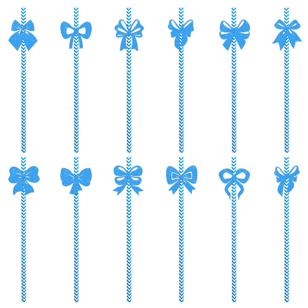 Bow Creative Decor Disposable Straw Birthday Party Scene Props Decoration