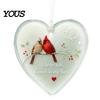 Pet Loss Consolation Gift Acrylic Heart Shape Ornament with Animal Pattern & Emotional Message, Decorative Pendant Hanging Rope for Car Rear