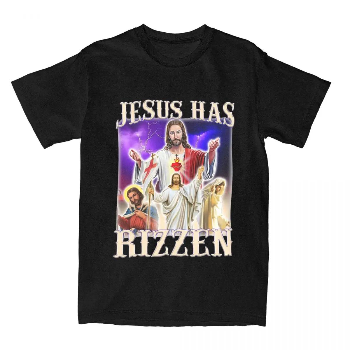 

Men Women Jesus Has Rizzen Rizz Humor Christ Gag Gift T-Shirts Apparel Cotton Funny Catholic Jesus Meme T Shirts Tee Clothes XXXXXL чорний