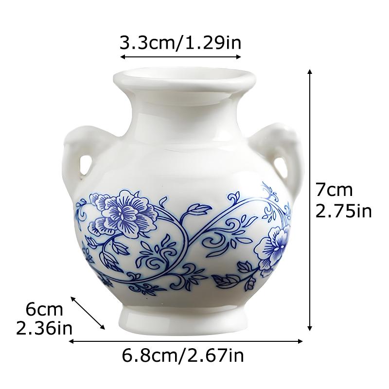 Decorations Antique Shelves Blue and White Porcelain Collect Ornaments Tabletops Ceramics Gift Small Vases Chinese Style 1PC