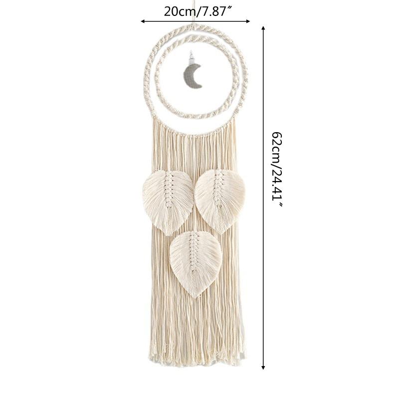 Handmade Dream Catcher Pendant Tapestry Home Circle Leaf Shape Jewelry Wall Hanging Ornament Window Decoration