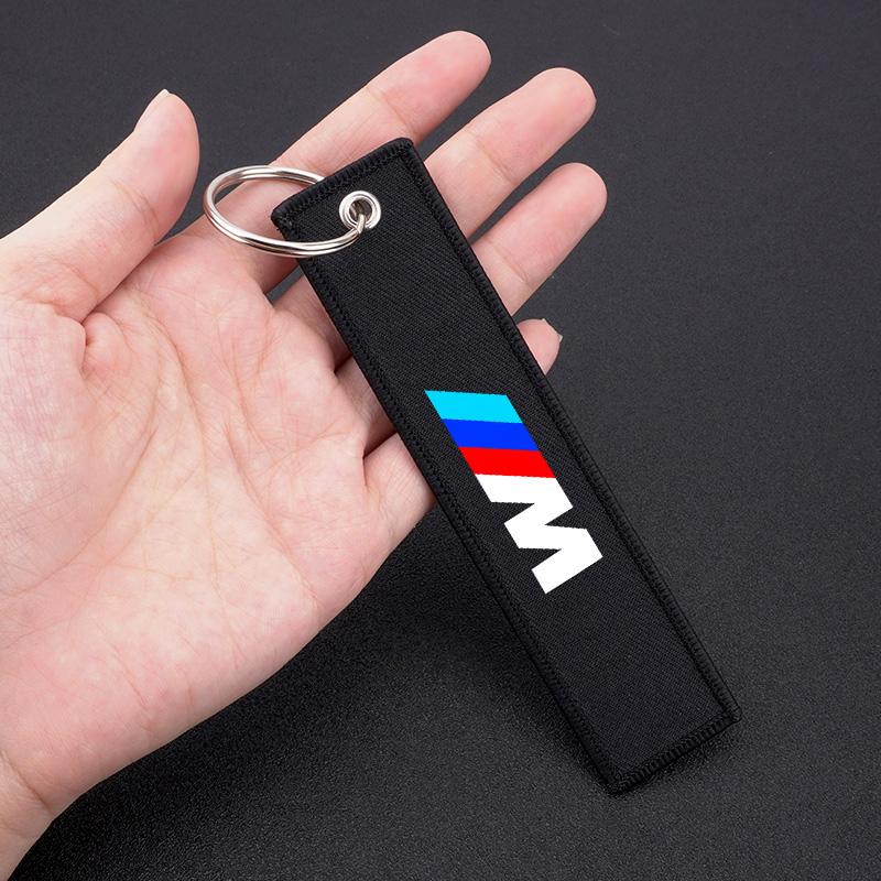New Canvas Car Keychain Key Chain Motorcycle Logo Keyring Lanyard For BMW M Performance E46 E90 F10 F30 X3 F20 E60 E70 E39 E36 mkdf86