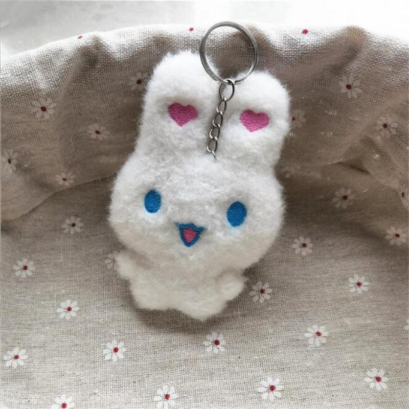 Dreifarbige süße Häschen-Plüschtierpuppe Neujahr des Kaninchen-Maskottchen-Schlüsselanhängers für Weihnachtsgeschenke 10CM