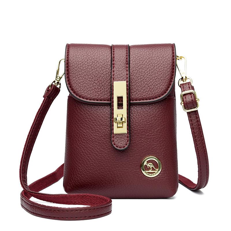 Small Square-shaped Single-shoulder Bag, Retro Flap-top Phone Bag, Fashionable Cross-body Bag, Casual Bag
