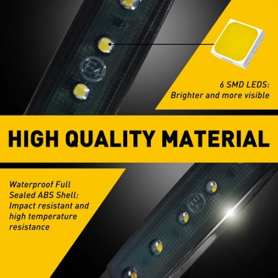 10X White 6 LED 12V Side Marker Lights Indicators for Truck Trailer Bus Lorry K