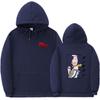 Anime-Inspired Oversized Hoodie With Ribbed Hem Unisex Sweatshirt Fall Casual Wear