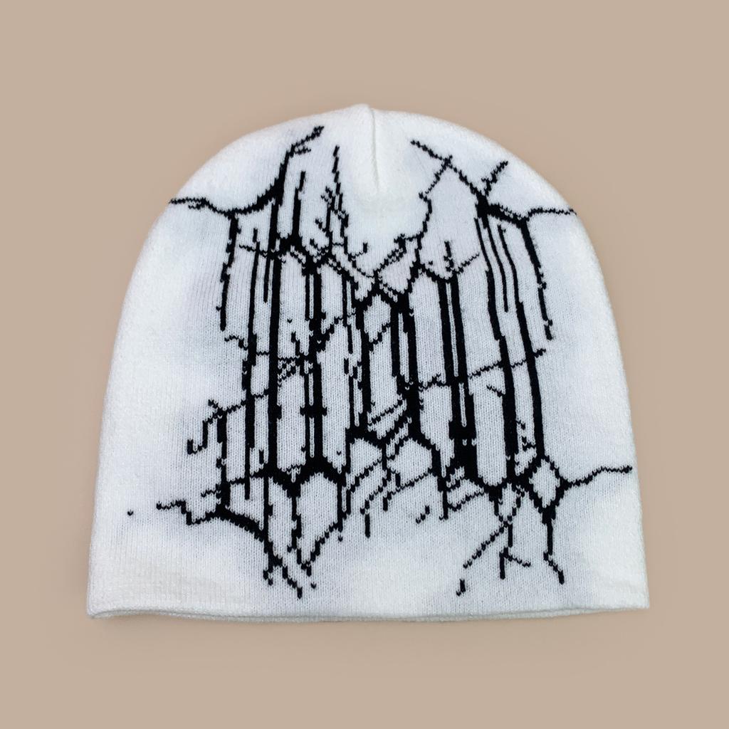 Autumn And Winter Hip Hop Street Mesh Idol Jacquard Knitted Hat Men And Women Warm Personality Cold Hat Pullover Hat