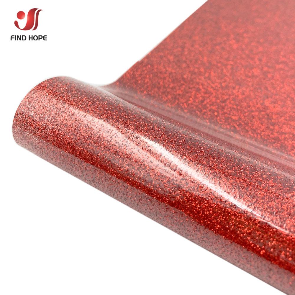 Glitter Heat Transfer Vinyl Film 19" x 39" Shiny PU HTV Heat Press Vinyl Sheet/Roll Iron-on Tshirt Fabrics for cut Silhouette