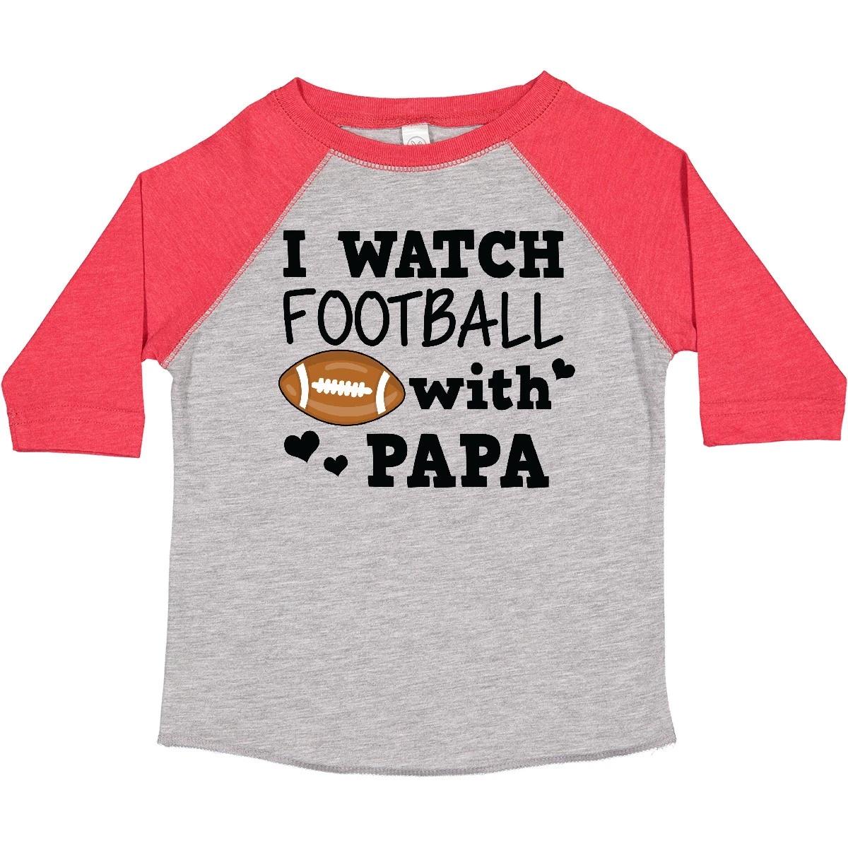 Inktastic I Watch Football With My Papa Toddler kids boys T-Shirt Sports Dad Boy Sport Kid 160