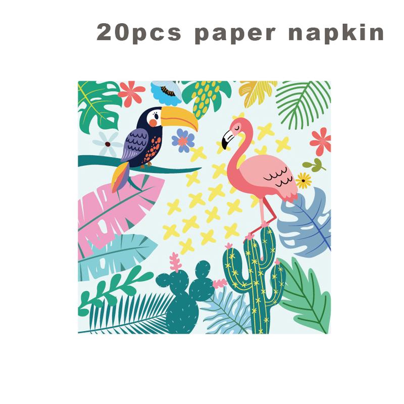 Hawaiian Luau Party Paper Napkins Flamingo Tropical Palm Leaf Aloha Napkins Disposable for Birthday Wedding Summer Party Decor