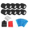 10pcs Tattoo Pen Elastic Bandage 200pcs Blue Tattoo Machine Pen Covers 3pcs Tattoo Ink Cup Holder Color Rack