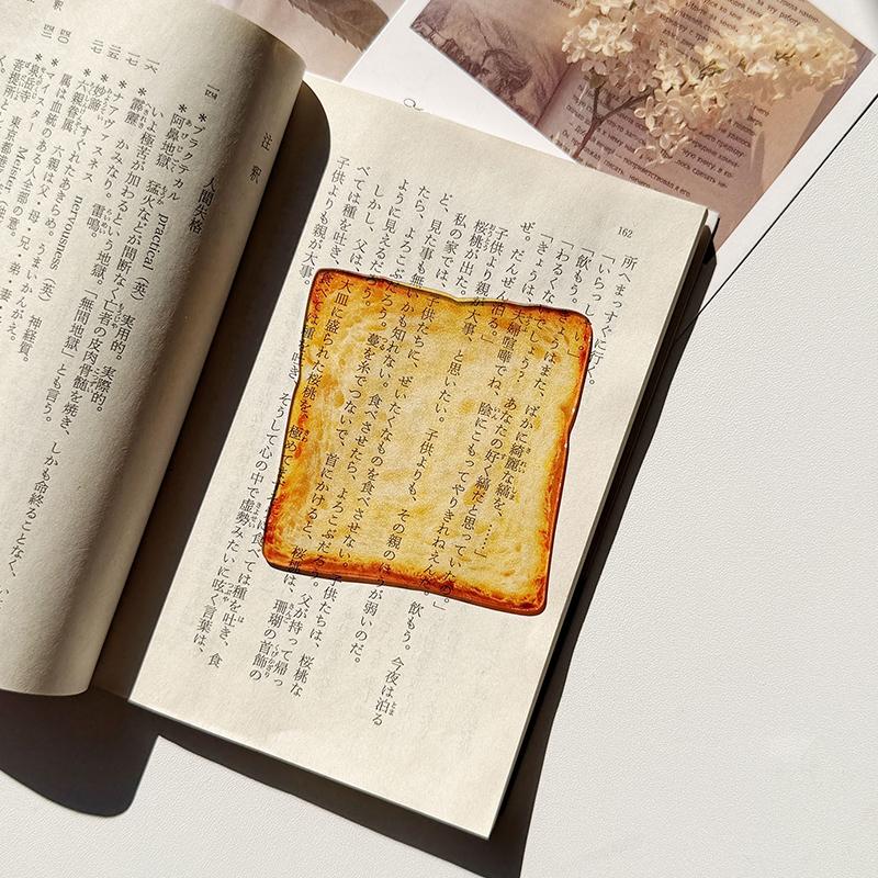 

Reading Bookmark Simulation Cute Toast Croissant Bread Acrylic Bookmark Desktop Decor Bookmark Stationery Gift A1