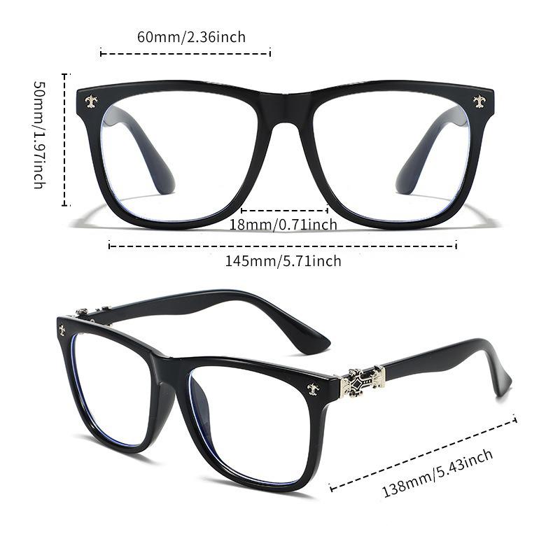Korean Style Retro Square Blue Light Blocking Glasses for Men & Women - Trendy Clear Lens