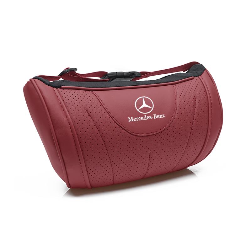 CQH1 High-end Leather Car Seat Headrest Memory Foam Comfort Neck Pillow For Mercedes Benz AMG W203 W206 W220 W205 W211 W212 W176 W126
