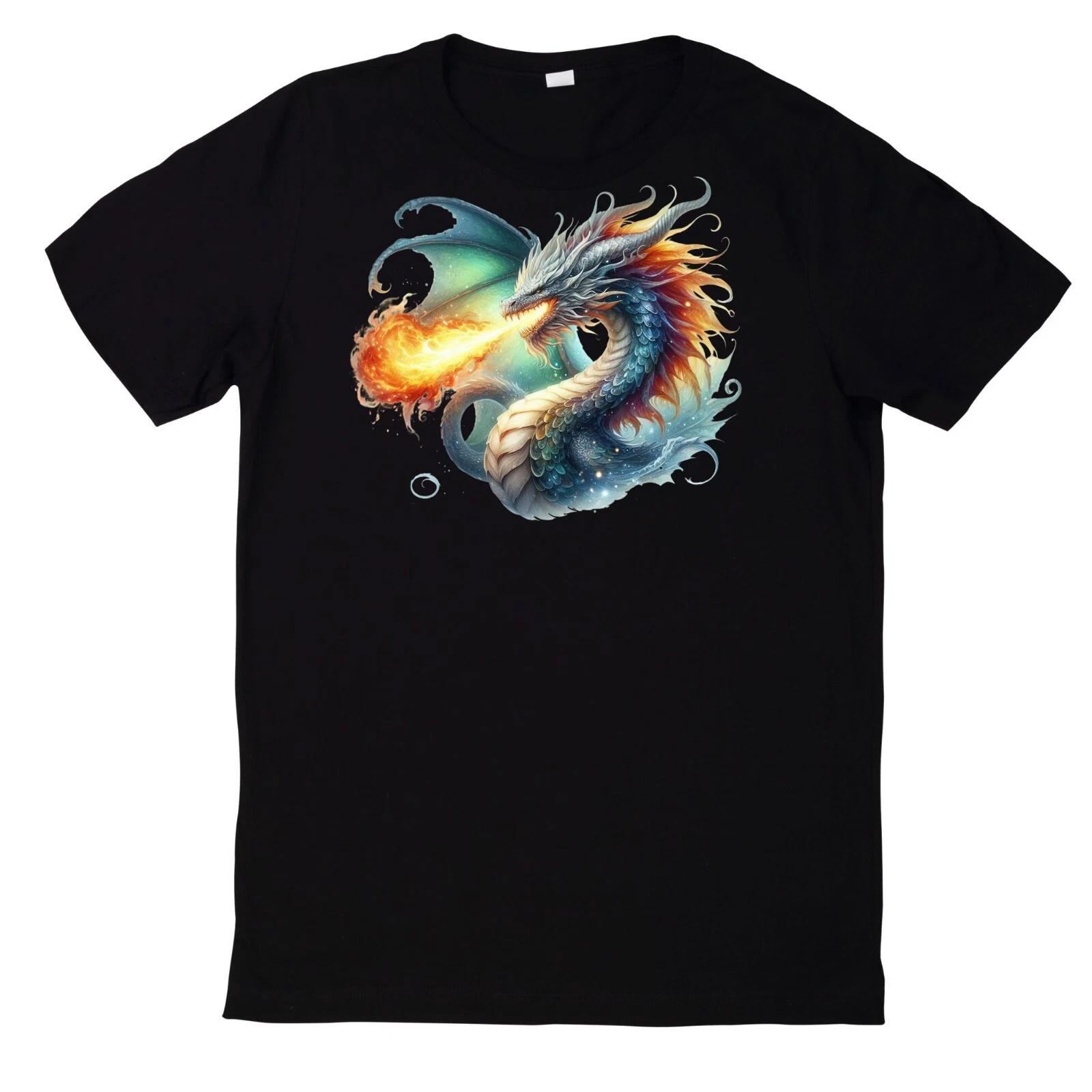 T-Shirt Fantasy Drachen Magischer Drache Motiv Baumwolle S