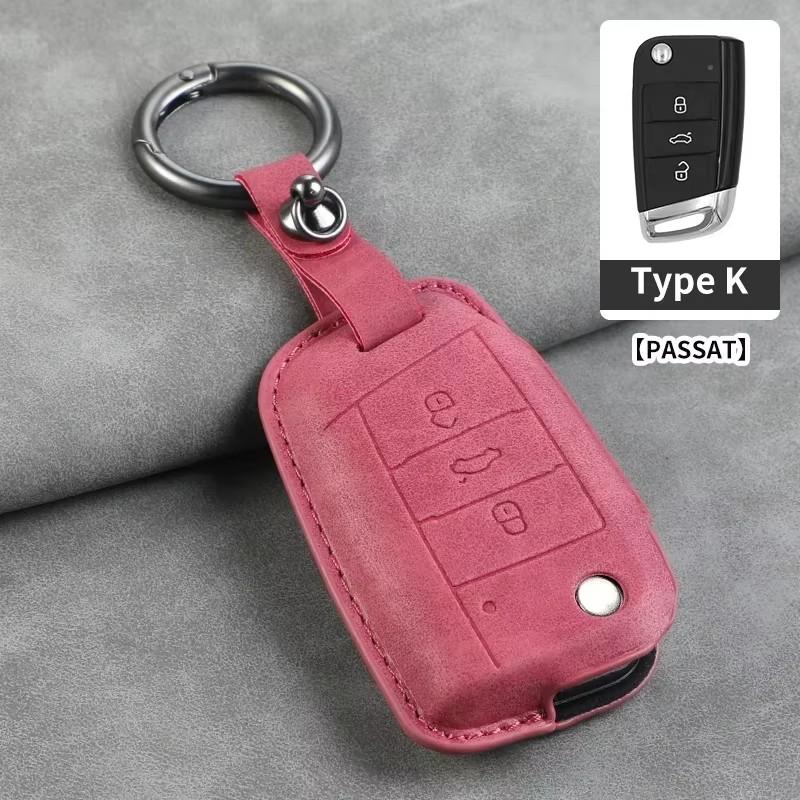 Leather Car Key Cover Case for VW Volkswagen Tiguan MK1 MK2 Magotan Passat B5 B8 Polo Golf 4 5 6 7 Mk7 Jetta POLO Eos Scirocco