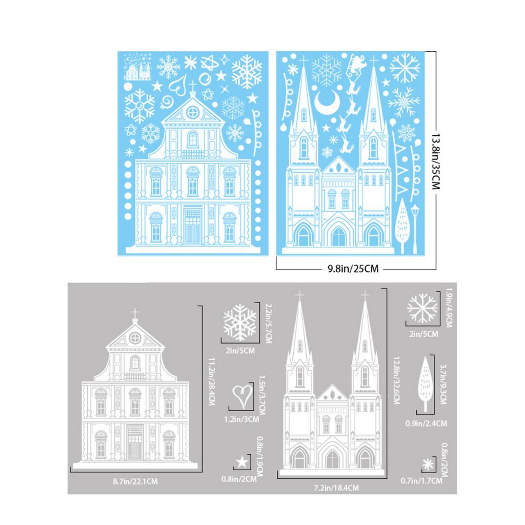 Christmas Decorations Winter Snow House Static Stickers Shopping Mall Window Scene Layout Elk Christmas Tree Window Stickers