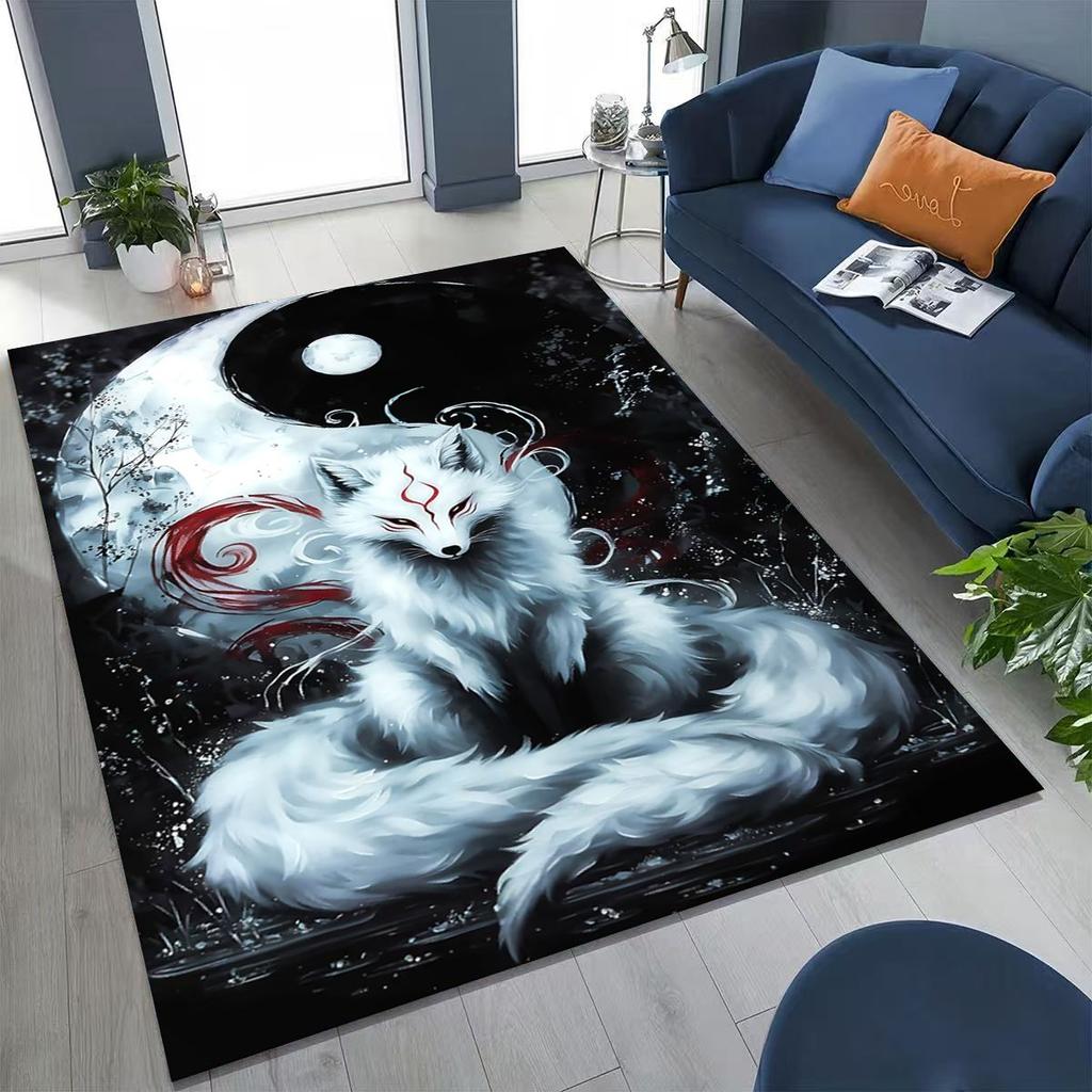 Nature Balance Yin Yang Tai Chi Black White Energy Rug for Bedroom Living Room Sofa Home Doormat Decor,Kids Non-slip Floor Mat