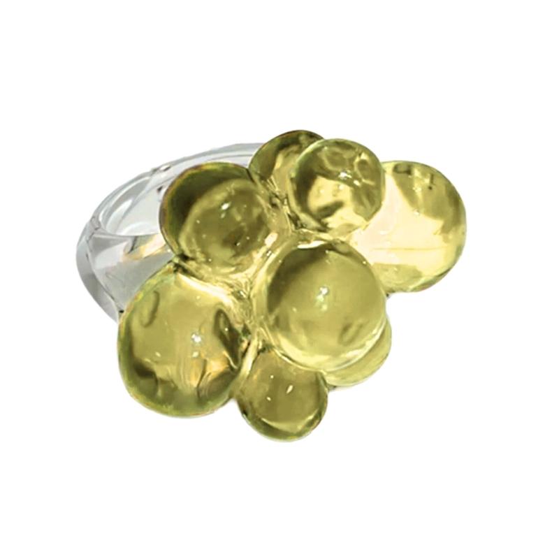 Exaggerated Acrylic Rings with Beads Dating Jewelry Acrylic Texture Perfect for Adding a Touch of Color to Any Outfit