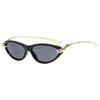 New Retro Cat Eye Gradient Sunglasses Women Men UV400 Metal Frame Trendy Personality Brand Knot Design