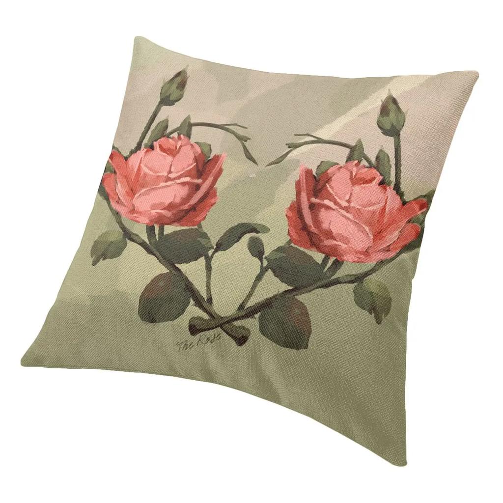 Rose Flower Valentine's Day Pillowcase Double-sided Printing Polyester Cushion Cover Gift Throw Pillow Case Cover Seat Square