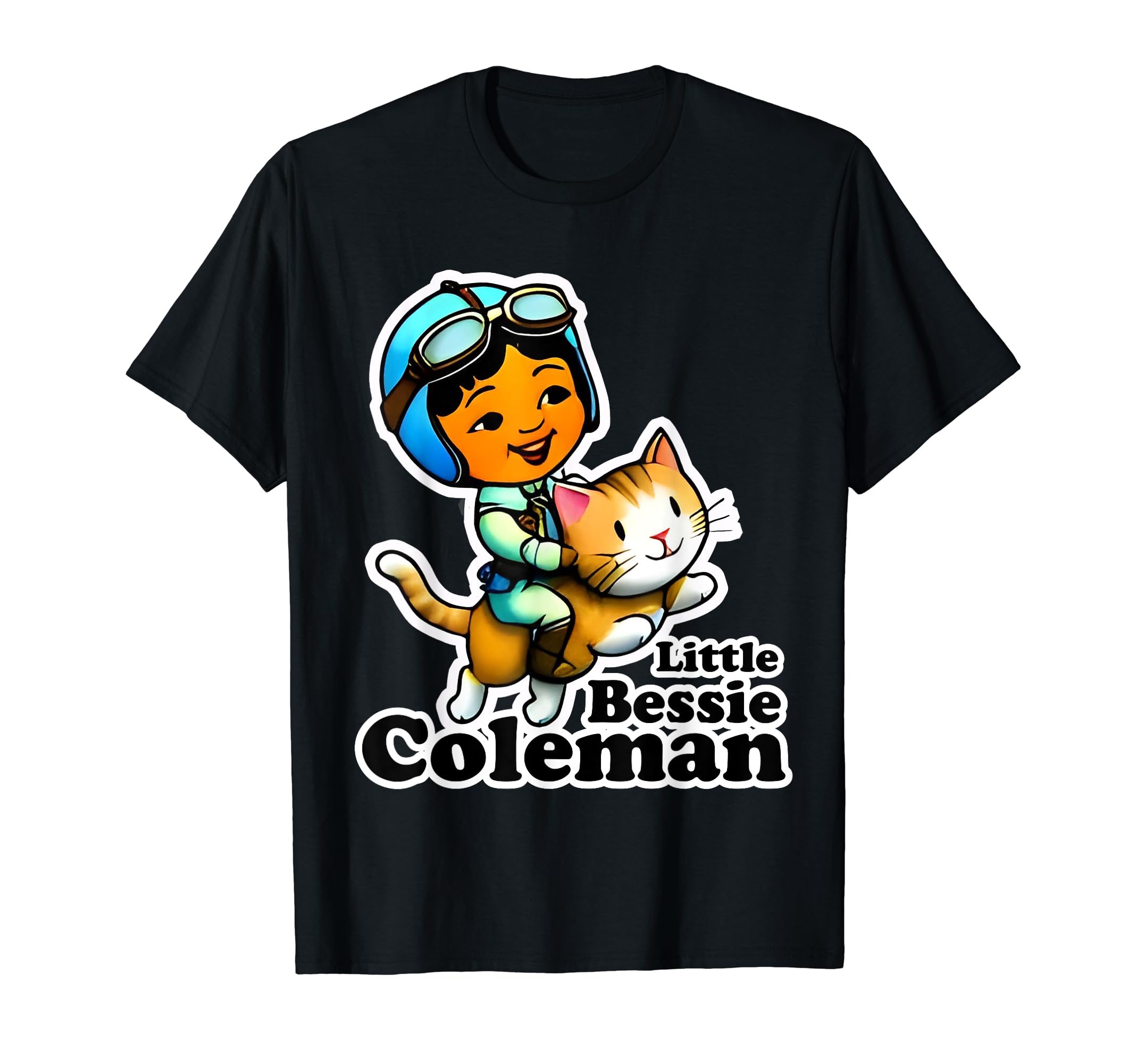 

Cute Little Bessie Coleman On a Cat Dark Color T-Shirt чёрный