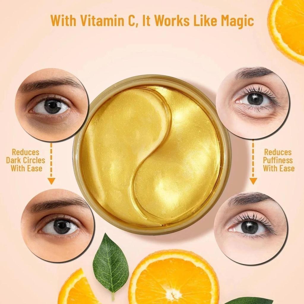 Vivesha Under Eye Patches for Dark Circles with 24k Gold,Pack of 60 Eye Cooling Gel Pads (60 G)