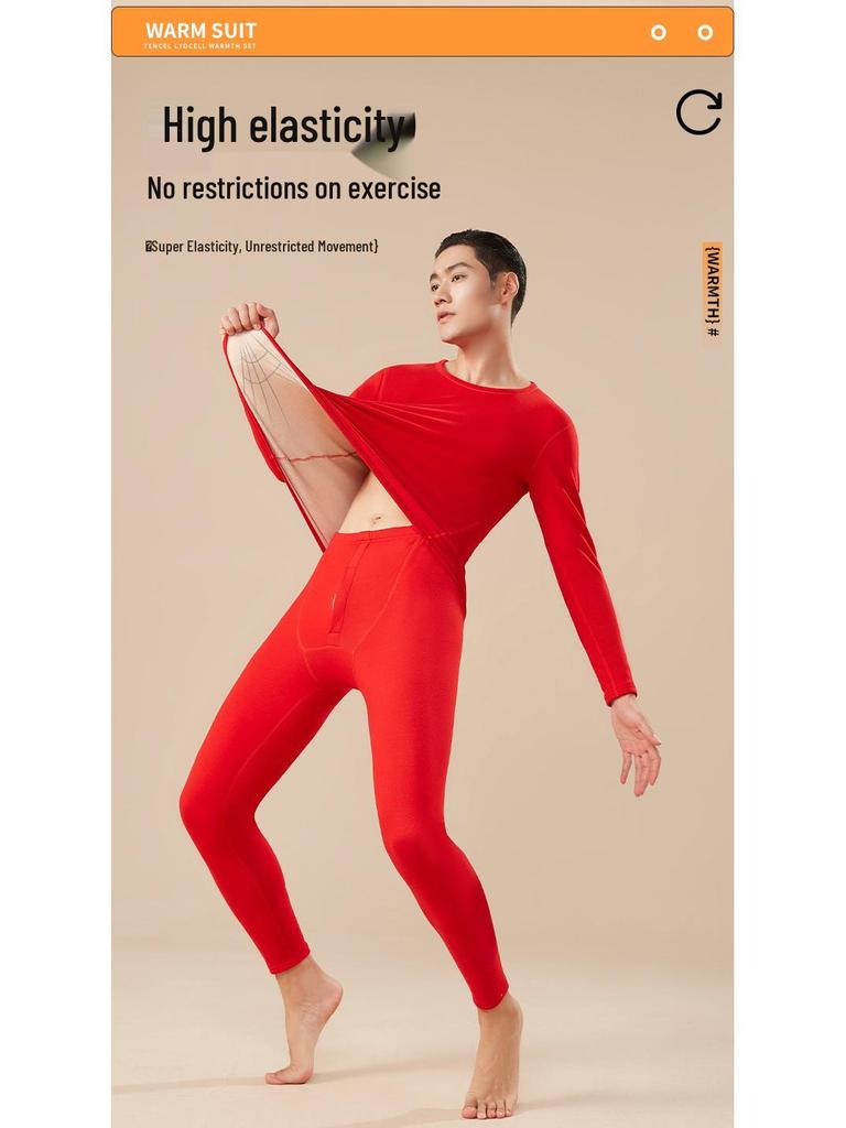 Pánská a dámská termální lyocellová souprava spodního prádla - Hřejivá, silná, přiléhavá základní vrstva na podzim a zimu