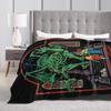 Trust In God Knitted Blanket Flannel Horror Halloween Cthulhu Lovecraft Occult Thin Throw Blanket for Home Couch Bedroom Quilt