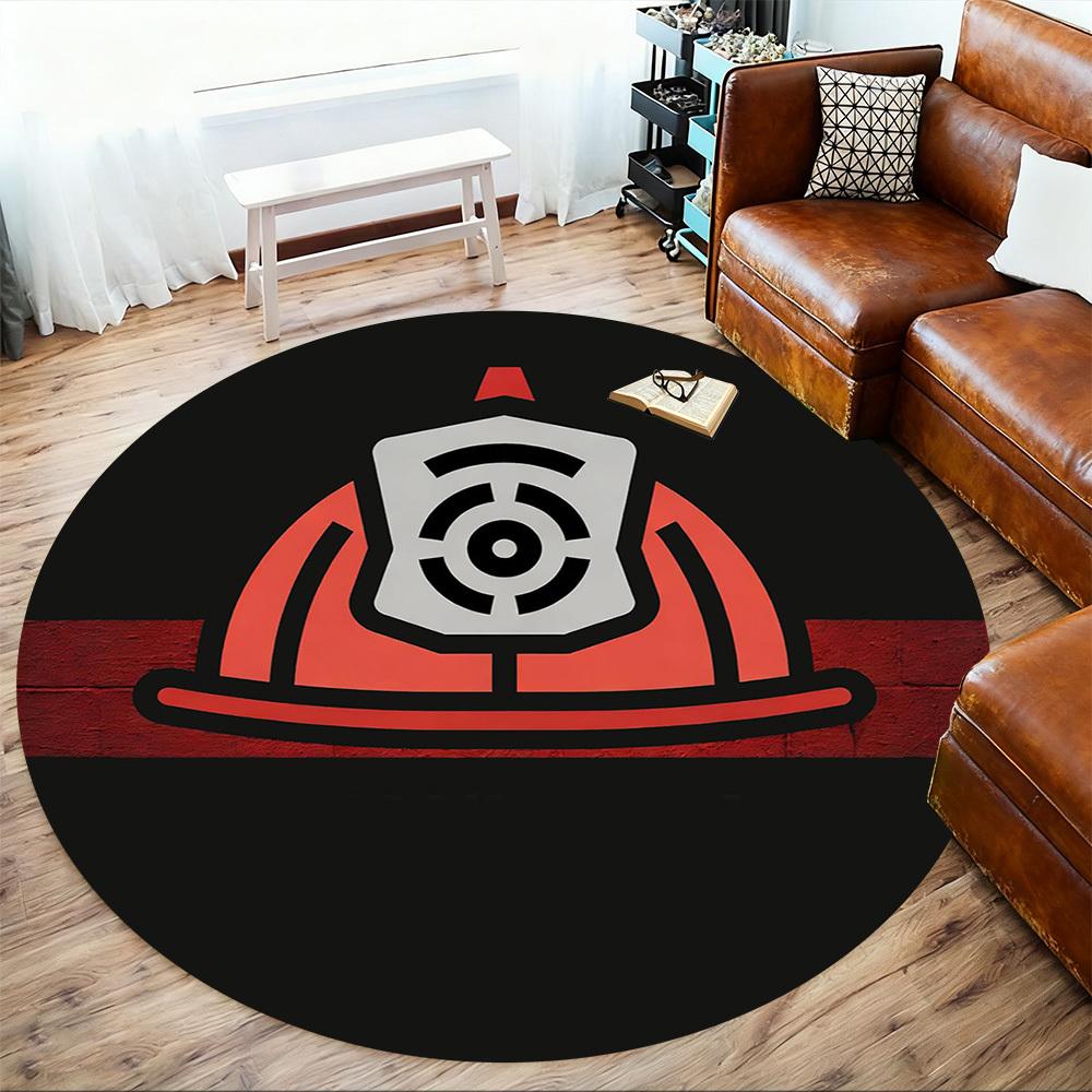 1pc Firefighter Safety Round Chair mat office Area Rug - Non-Slip, Floor Mat for Office, Bedroom, Ideal home decor gift c0112140