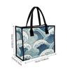 Vintage Wave Print Casual Tote Bag Daily Use Shoulder Bag Stylish Handbag for Women Outdoor Travel Commute Bag