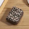 Portafoglio da donna a soffietto con doppia cerniera e stampa leopardata in pelle PU Portacarte di credito Portamonete di grande capacità Organizzatore di carte