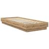 Artisan Oak Wooden Floor Bed Frame 80 x 200 cm Particleboard