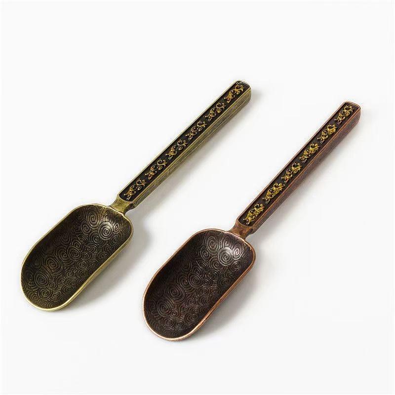Vintage Cloud Pattern Alloy Tea Spoon Kung Fu Tea Set Accessories Metal Tea Spoon Table Accessories