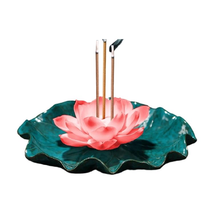 Incenses Holders for Stick,Ceramic Incenses Tray Ashes Catcher Ceramic Lotuses Incenses Burners Meditations Home Decors